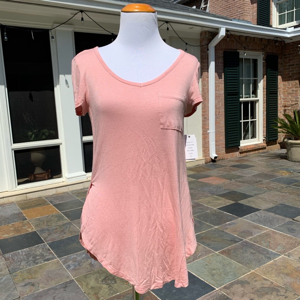 NWT Sweet Tea’s Asymmetric Soft Top XS Pink Rose